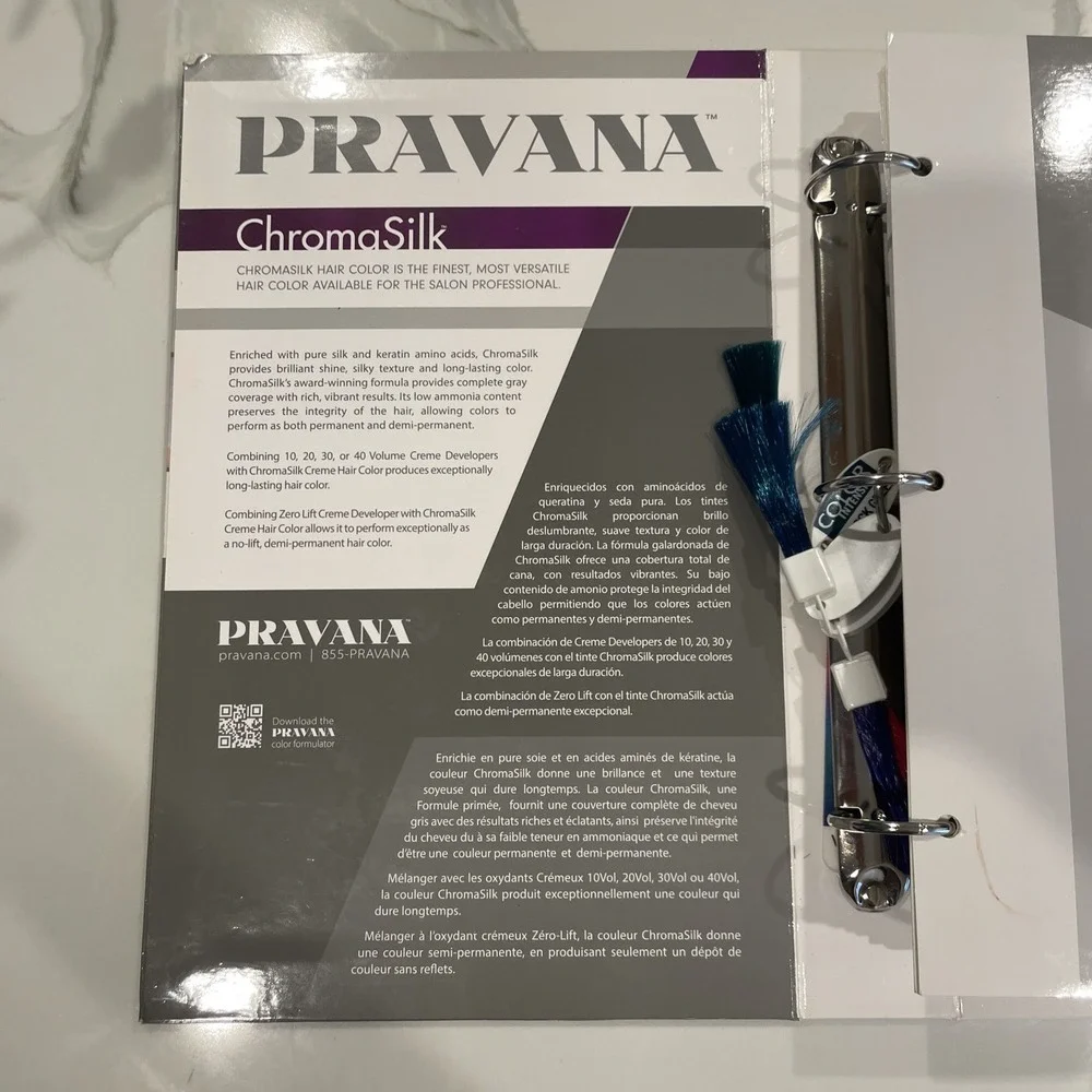 Pravana ChromaSilk Collection Swatch Book Sample Colors Complete in Binder